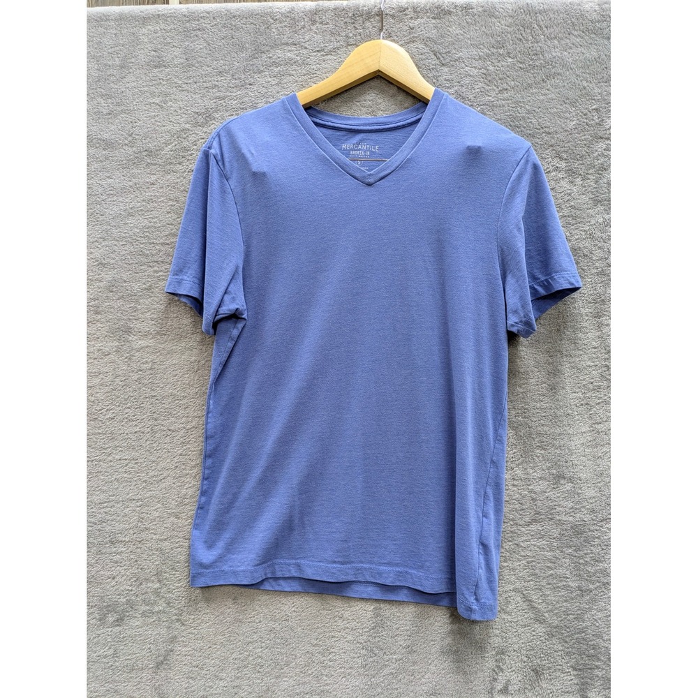 J.Crew Mercantile Broken In TShirt Mens Small Blue Knit Minimalist VNeck